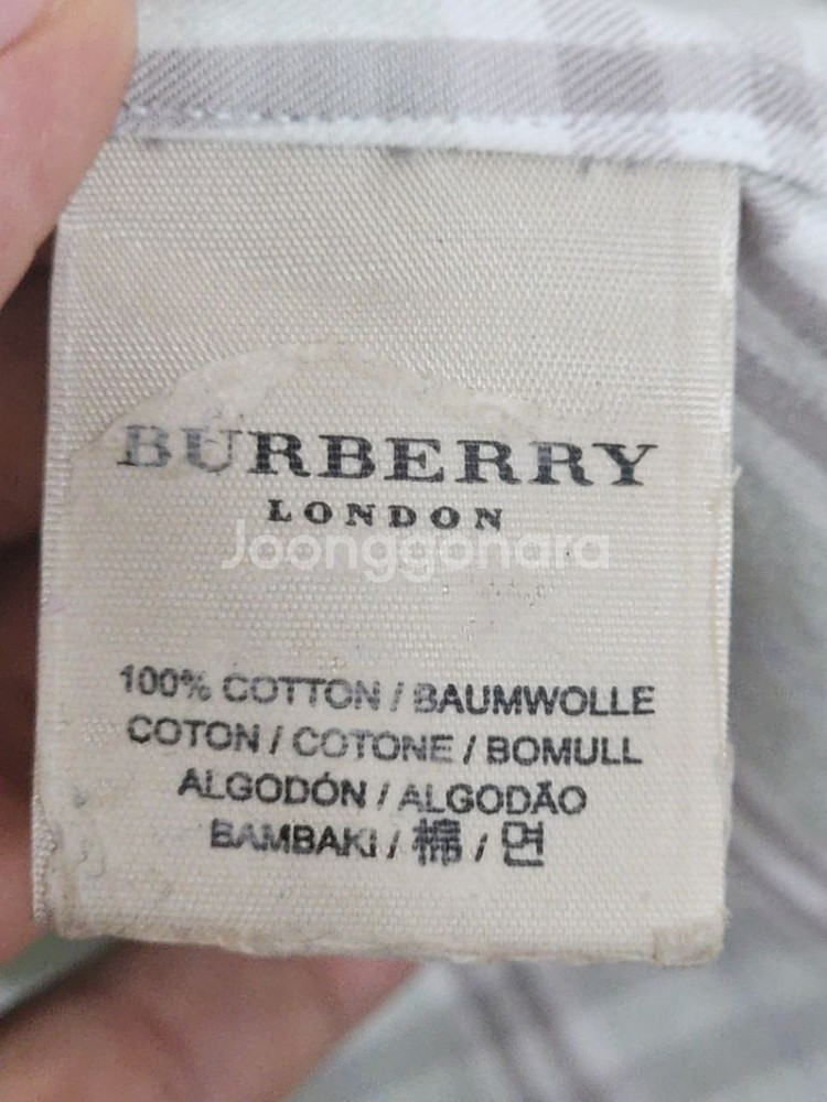(M) 버버리 반팔셔츠 체크 남방 포켓 매장판--5