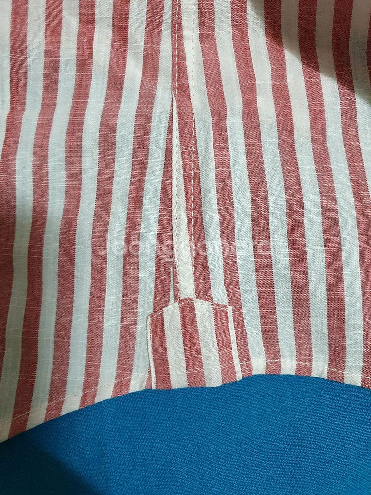 루나에비뉴7 브루넬로 쿠치넬리 스트라이프 셔츠 코랄남방--5