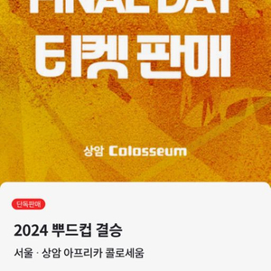 뿌드컵 2024 티켓 2매