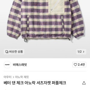 비에스래빗 BSRABBIT 베터 댄 체크 아노락 L