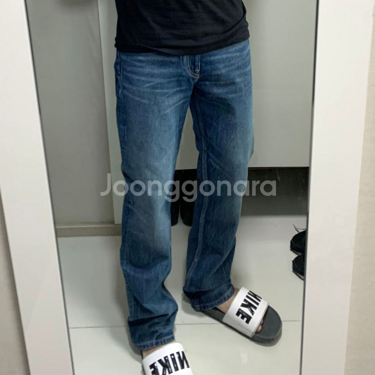 (28) ZARA 자라 남자 진청 스트레이트 데님 팬츠--1