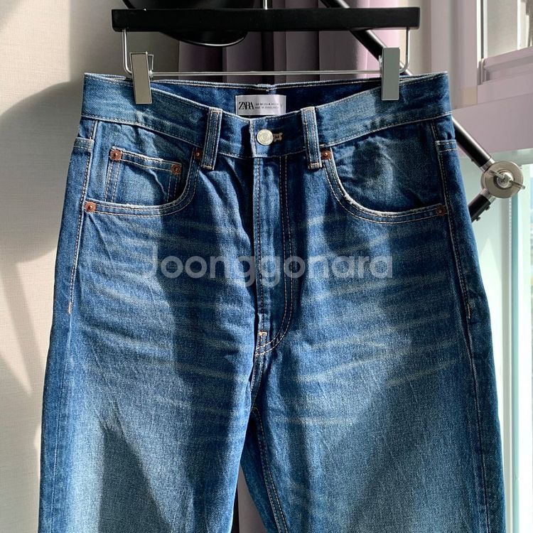 (28) ZARA 자라 남자 진청 스트레이트 데님 팬츠--3
