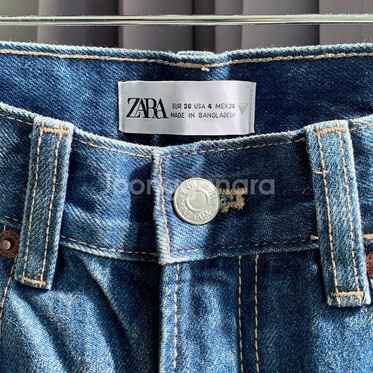 (28) ZARA 자라 남자 진청 스트레이트 데님 팬츠--4