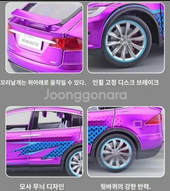 새상품-1:24 라지 테슬라 레이싱모델 키즈 에뮬레이션--3