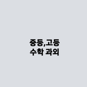 비대면 수학 과외