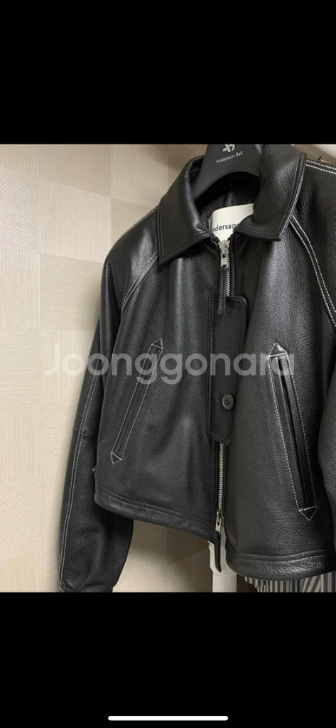 앤더슨벨 포 우먼 레더자켓 고트 가죽 자켓--2
