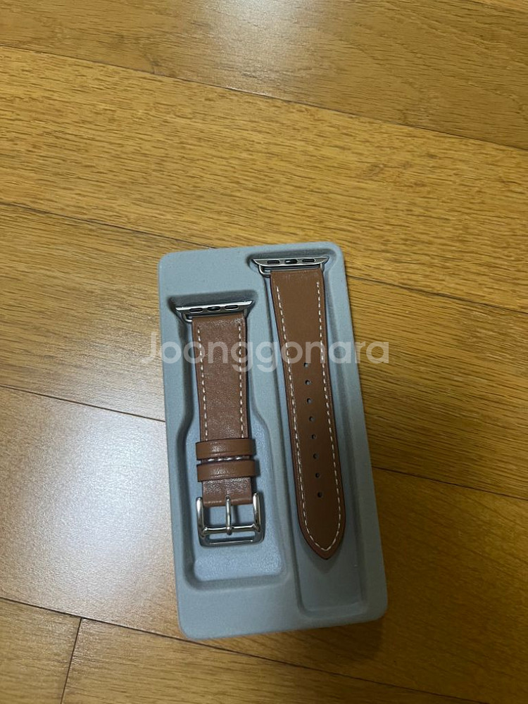 애플워치 소가죽 스트랩 38/40mm - 브라운 색상--1