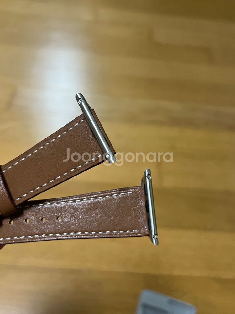 애플워치 소가죽 스트랩 38/40mm - 브라운 색상--3