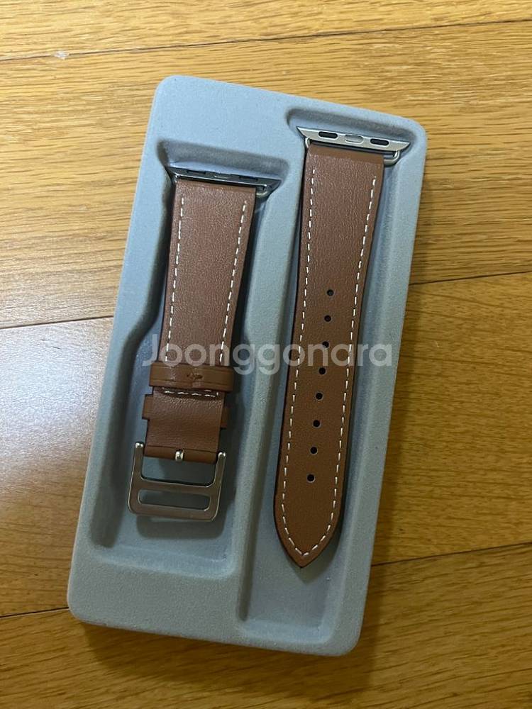 애플워치 소가죽 스트랩 38/40mm - 브라운 색상--2