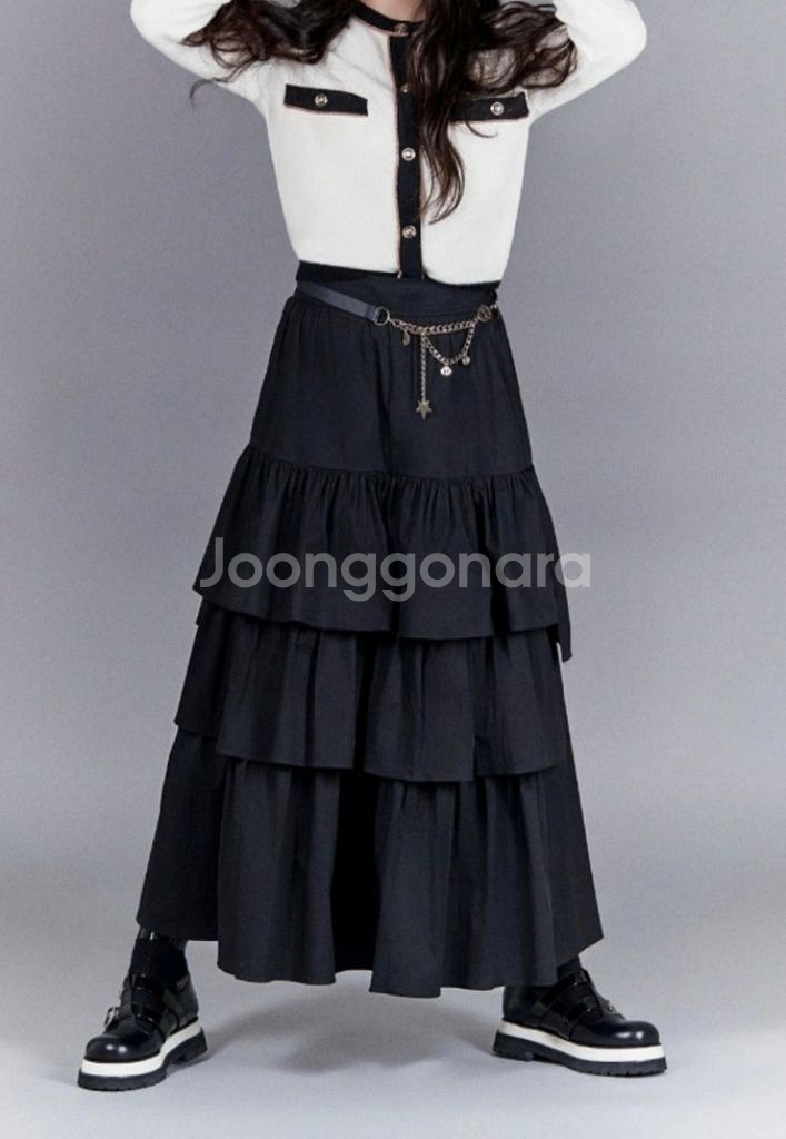 새 럭키슈에뜨 춘하추 캉캉 맥시 롱 스커트 55--9