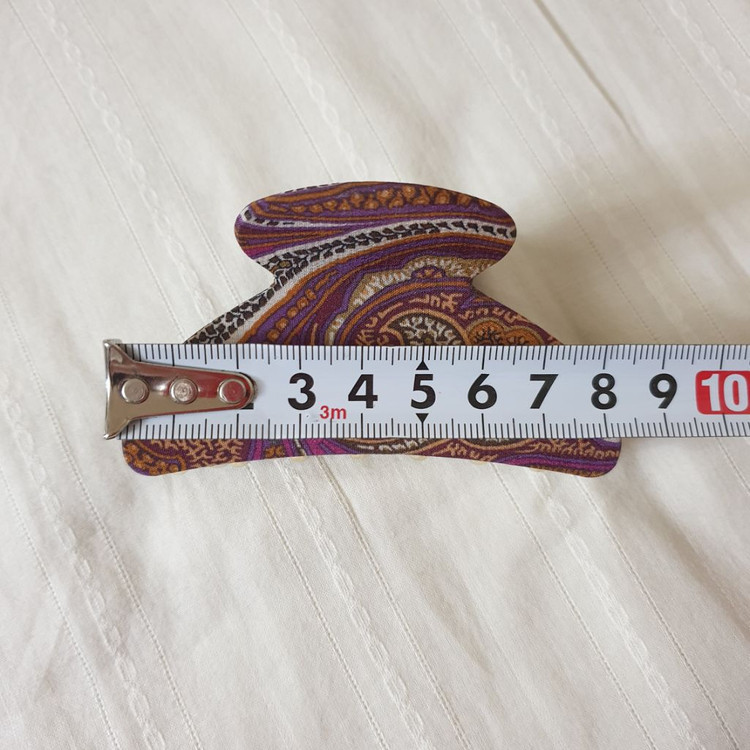 명품 ETRO 에트로 실크 페이즐리패턴 집게핀--8