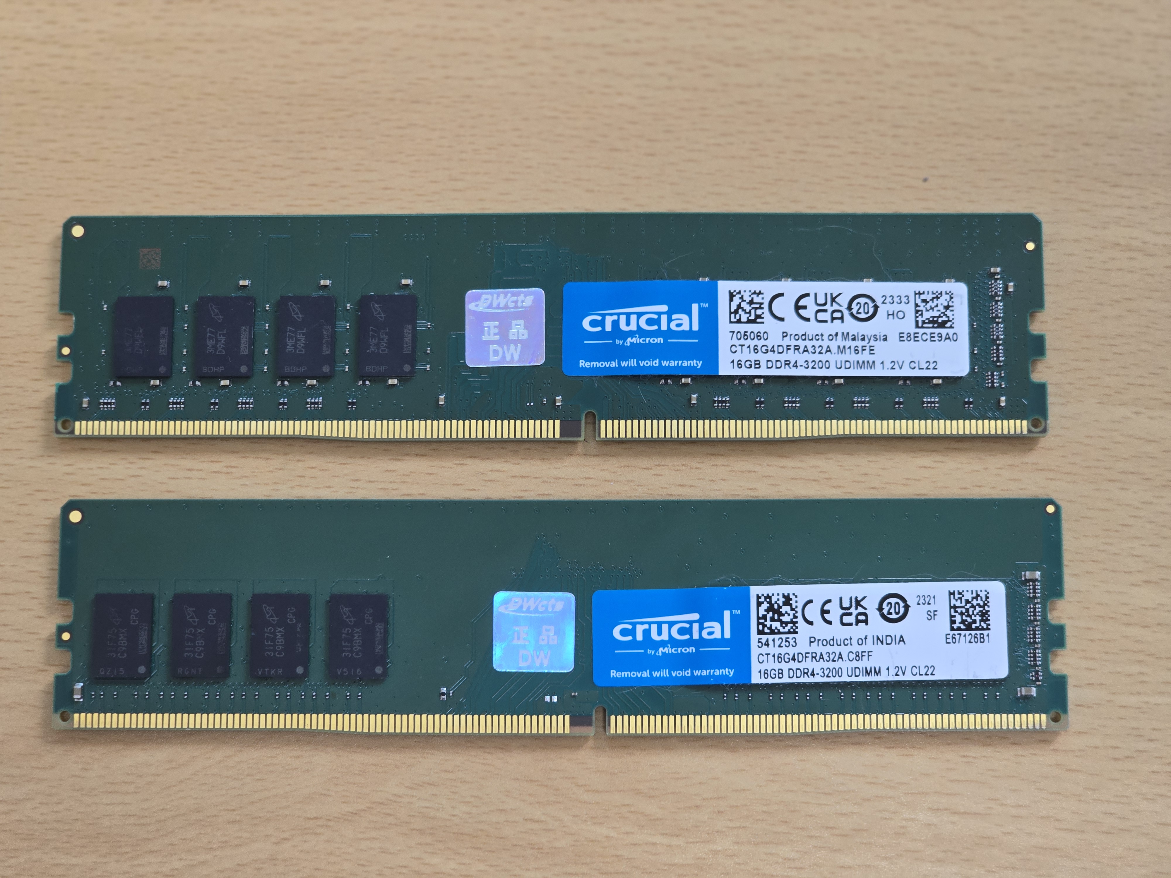 마이크론 DDR4-3200 16GB램 2개