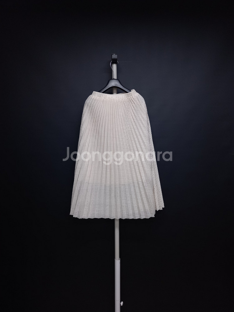 새 EVONY 펀칭아일렛 플리츠 A라인 롱 스커트 F--1