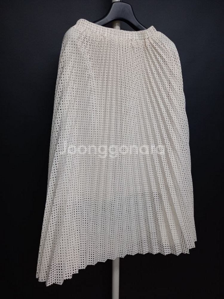새 EVONY 펀칭아일렛 플리츠 A라인 롱 스커트 F--2