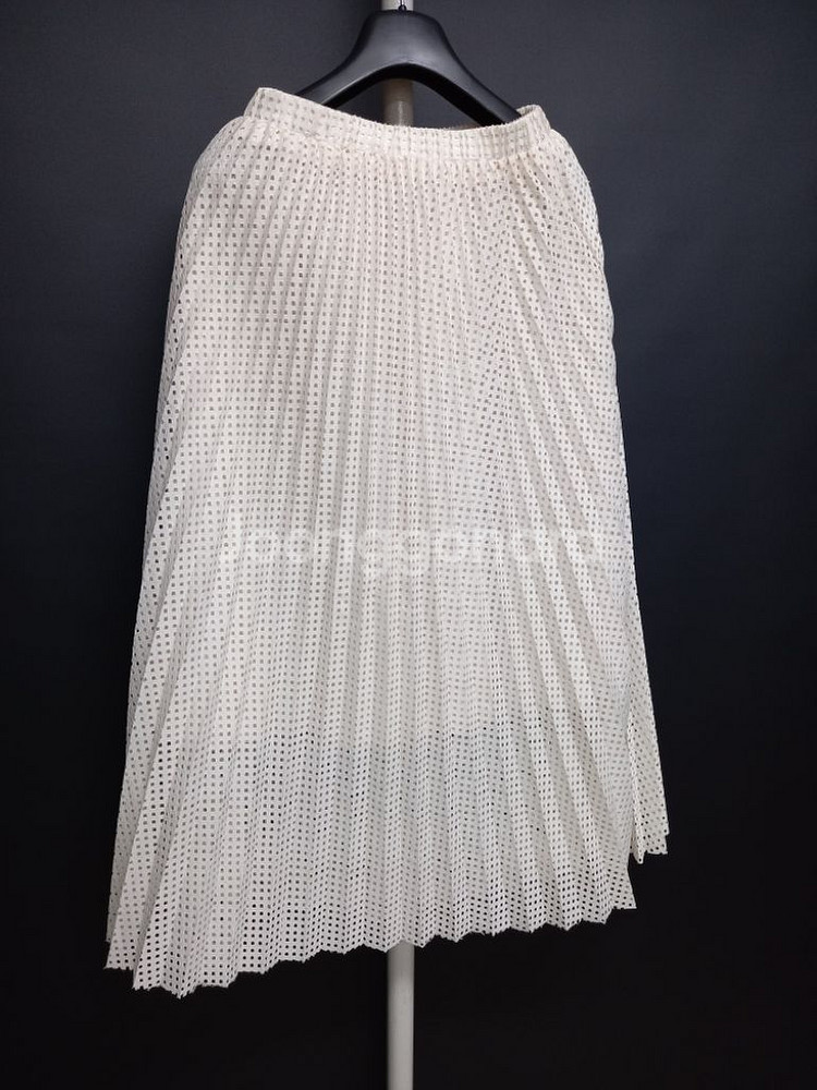 새 EVONY 펀칭아일렛 플리츠 A라인 롱 스커트 F--3
