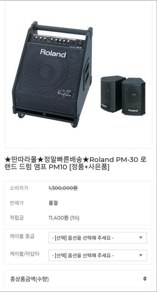 롤랜드 최고사양 전자드럼앰프 pm-30--1