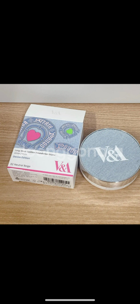 새상품 브이앤에이 롱 웨어 쿠션 파운데이션 매트 데님--1