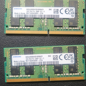 노트북 램 삼성 ddr4 2666v 16g 2개