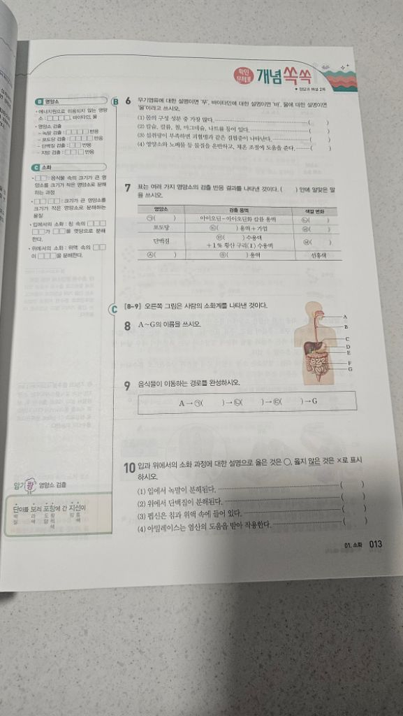 중등과학 비상 문제집 오투 중2-2--1