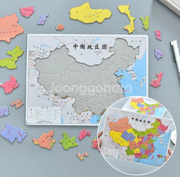 중국지도퍼즐, 중국어학습교구(완전 새 것)--1