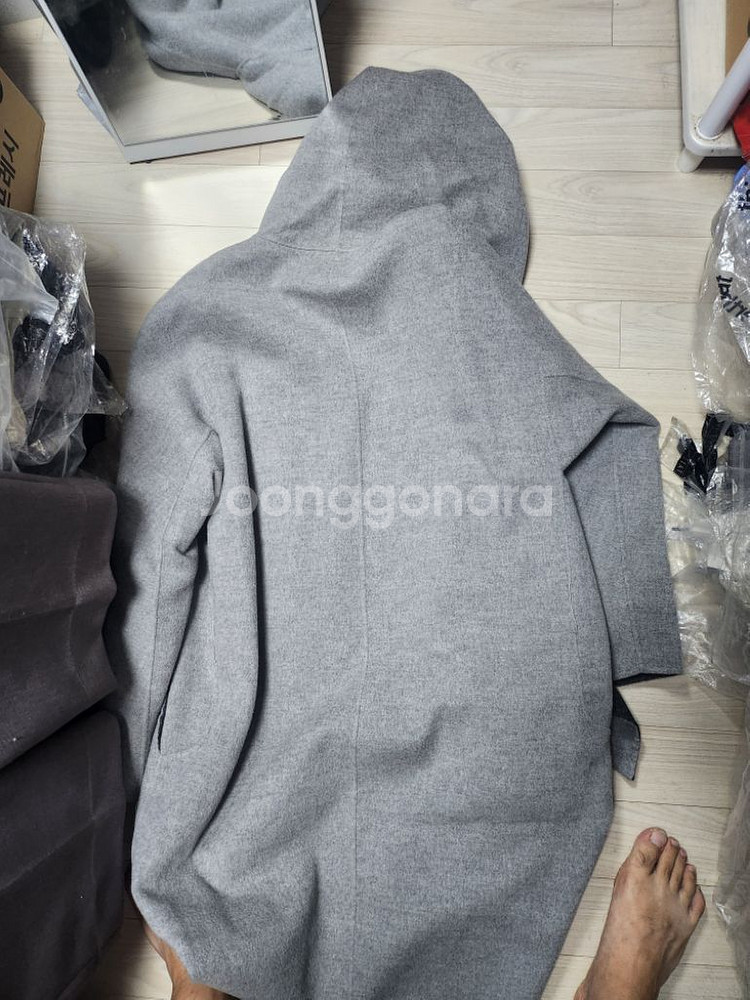 일꼬르소 정품 후드 코트 그레이 105사이즈--4