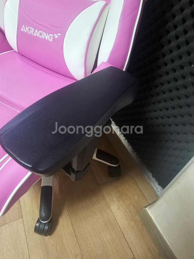 제닉스AK 레이싱 3타입 게이밍의자 핑크 꽃짜 의자--3