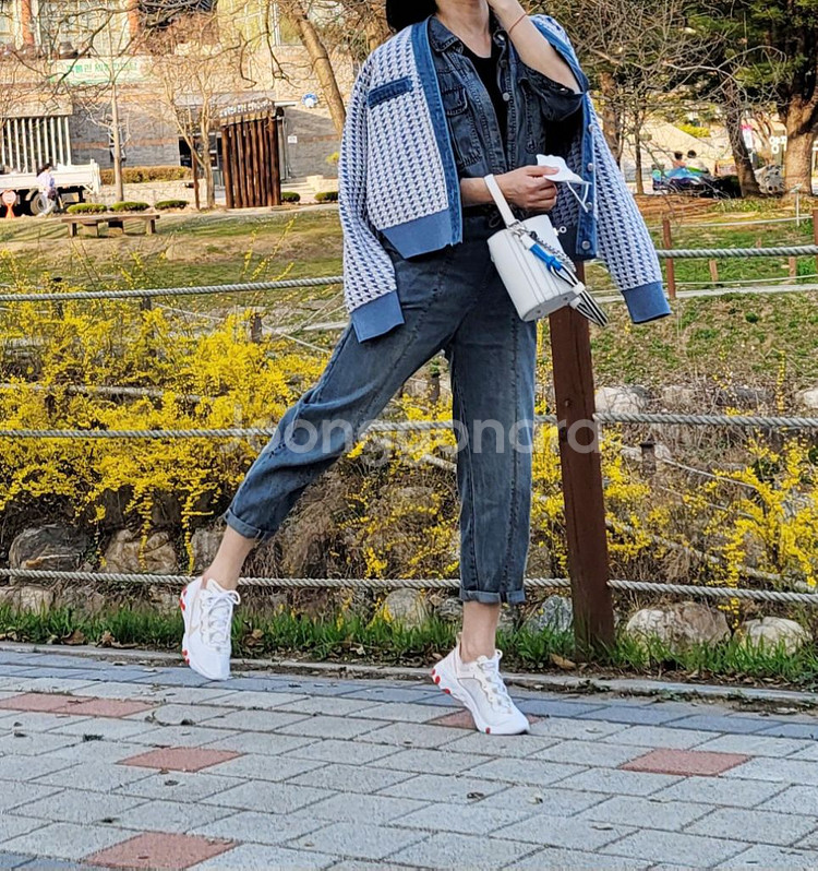 산드로 가디건 데님룩--2