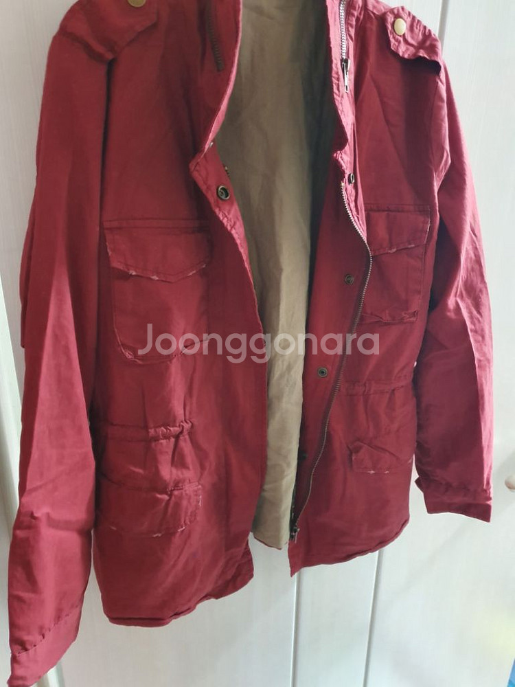 면 야상 자켓 Free 55 빈티지 사파리 점퍼 스트링--2