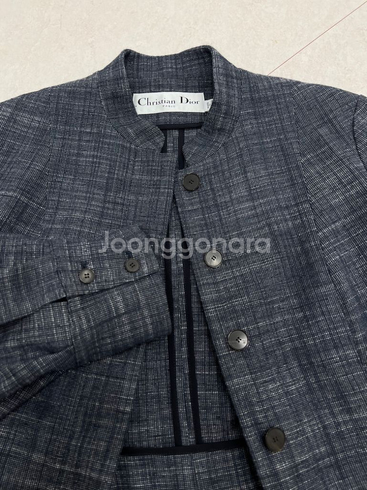 정품 DIOR 디올 데님 린넨 자켓 36--2