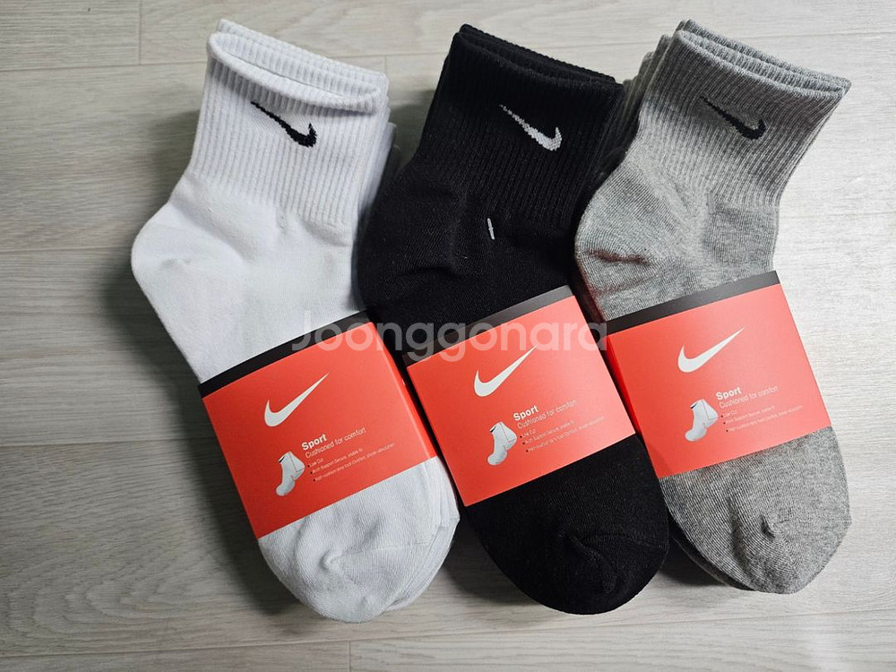 나이키 중목양말(얇은)사계절용 5켤레 한묶음--2