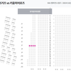 9/8 오늘 기아 vs 키움 K9 4연석 통로