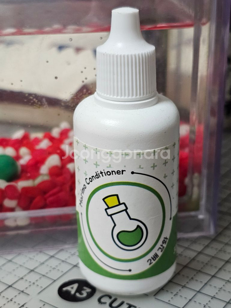 반려식물 마리모 미니 LED 어항 블럭모양 투명저금통--6