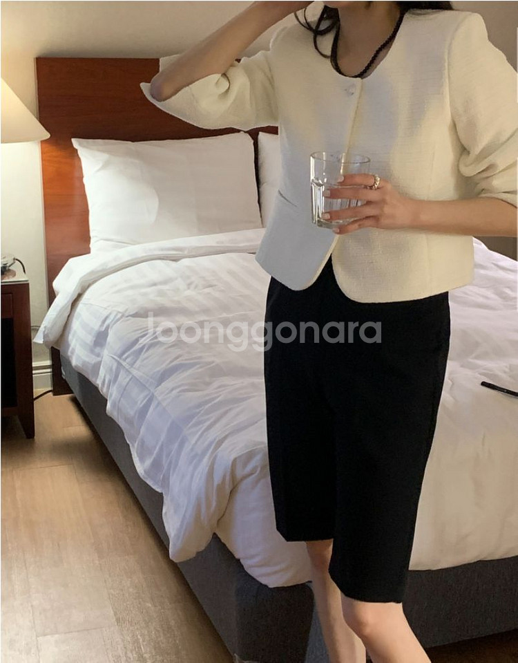 택달린새상품) 미엘 miel 브레스자켓 아이보리 노카라--5