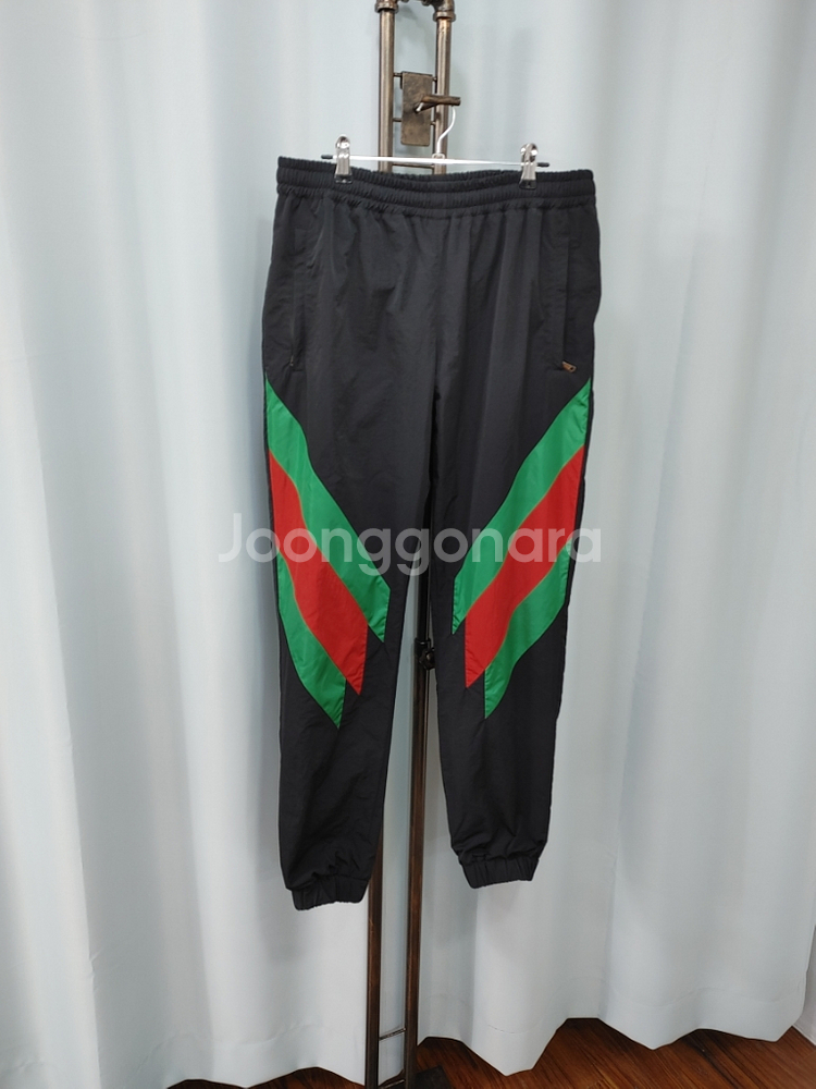 19FW 구찌 블랙 삼선 웹 인타르시아 조깅 팬츠 M--3
