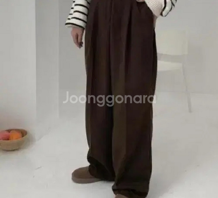 바온 고급 롱팬츠 여자 와이드핏 슬랙스 바지 블랙 S--0