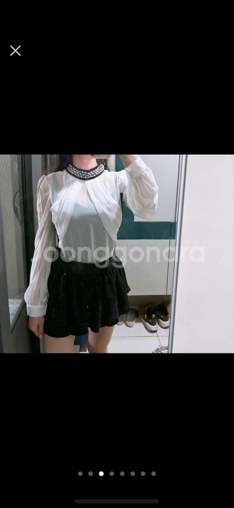 고급수입 블라우스+치마바지 set--2