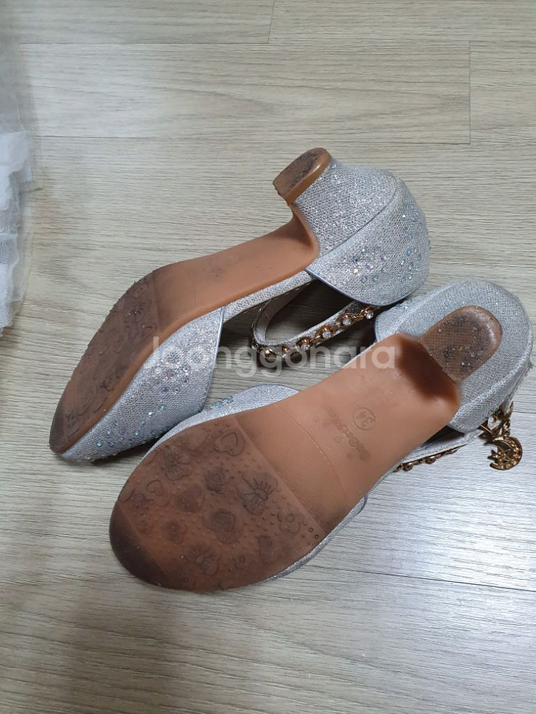 칠부 자수 반짝이 드레스 구두 세트 140 원피스--9