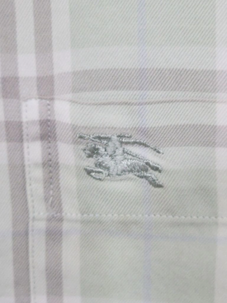 (M) 버버리 반팔셔츠 체크 남방 포켓 매장판 이미지