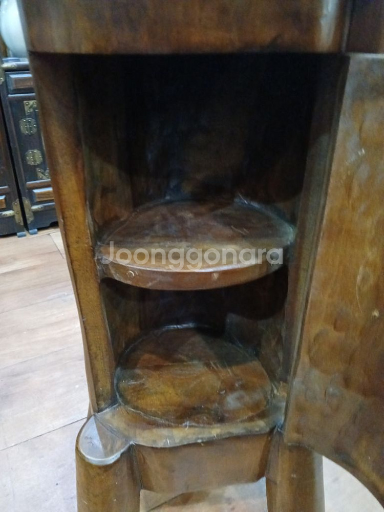 엔틱 원형통나무수납장--1