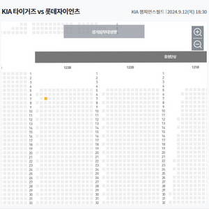 9/12 오늘 기아vs롯데 K8 응원석 앞열 정가양도