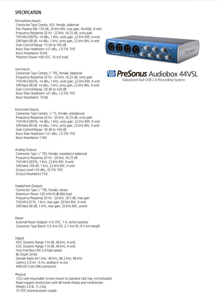 PRESONUS 44VSL 오디오인터페이스 오인페--3
