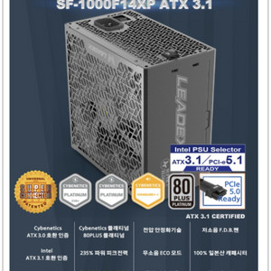 슈퍼플라워 플래티넘 등급 최고급 풀모듈러 1000W P