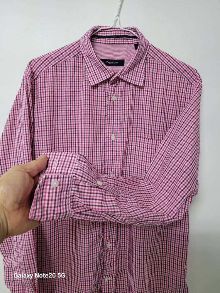명품 남성 제냐 봄.가을 여름 체크셔츠 (100) 이미지