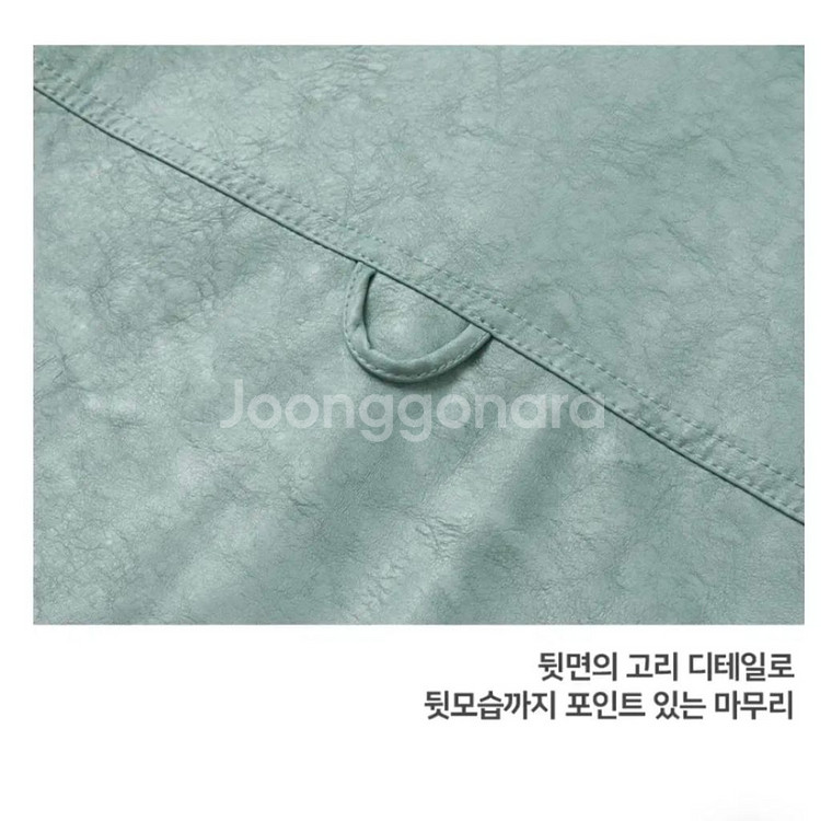[8.9 새상품] 빈티지무드 민트 크랙 비건레더 자켓--6