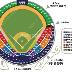 두산 기아 3루 네이비 325블럭 2연석