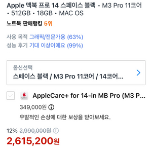 맥북프로M3 14인치 18GB/512GB