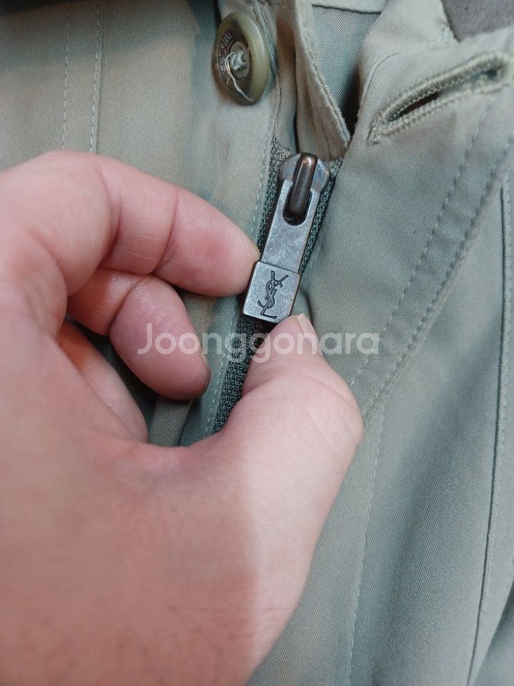 입생로랑 올드스쿨 사파리 헌팅 자켓 올리브카키 95--3