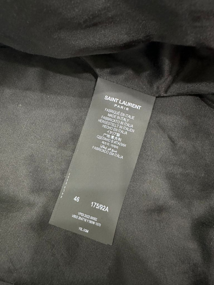 [46] 생로랑 울 레더 클래식 테디 버튼 바시티 자켓 이미지