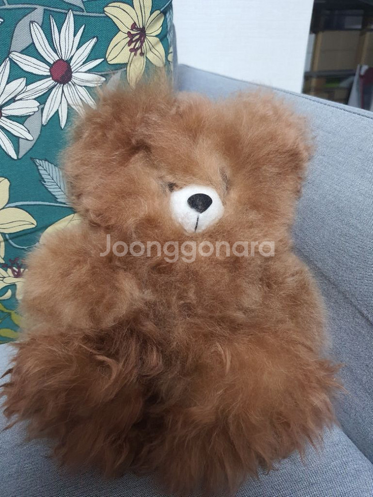 페루핸드메이드 알파카털 곰인형--1