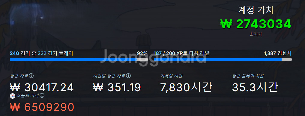 스팀계정 팝니다(248개) 계정가치 270--0